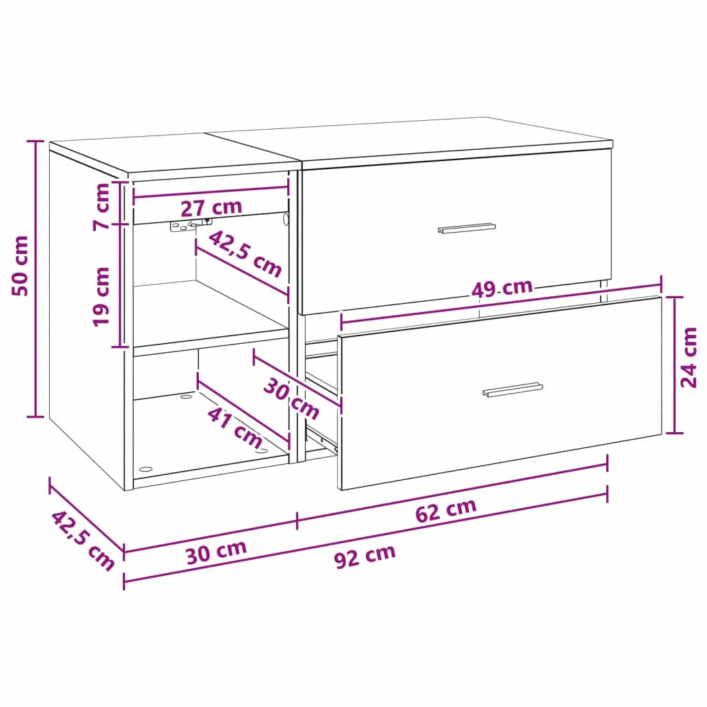 Set di mobili per il bagno 2 pz Bianco Legno ingegnerizzato 3403936