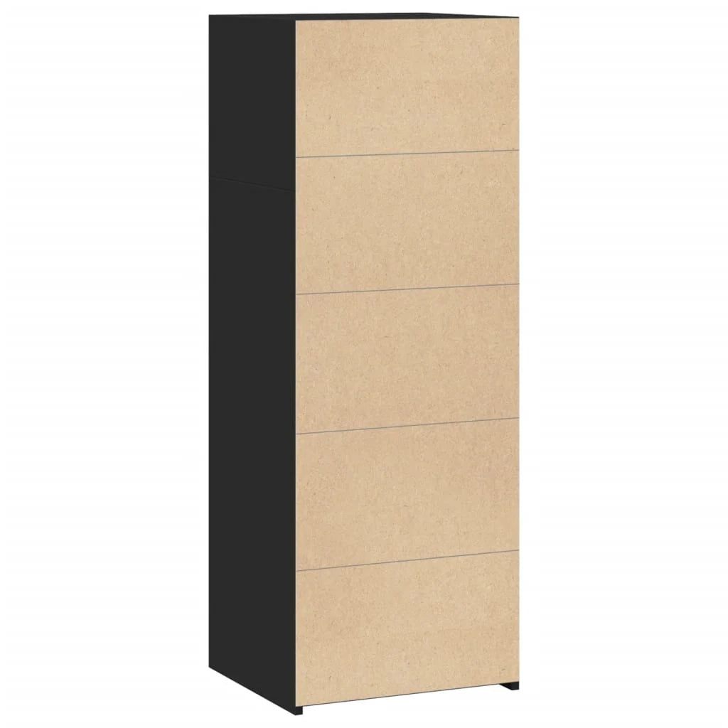 Buffet credenza cassettiera mobiletto mobile contenitore organizer cucina soggiorno salotto alto 45 x 41 x 124 cm legno ingegnerizzato nero 02_0034928