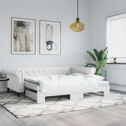 Divano Letto con Letto Estraibile-Sofa Letto-Daybed Bianco 90x200cm in Similpelle