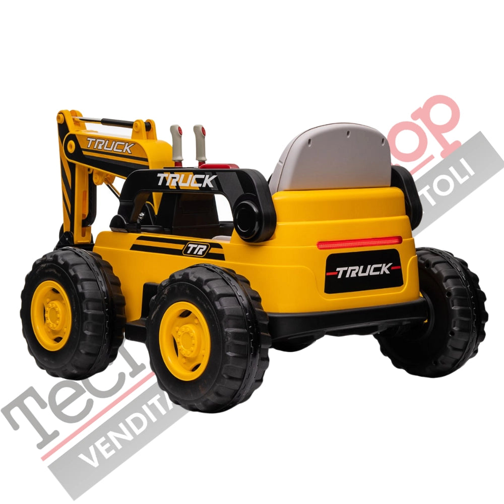 Trattore Escavatore Elettrico Braccio Meccanico Per Bambini 12V con Radiocomando