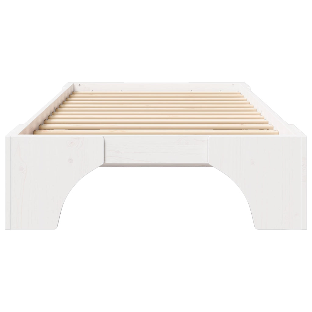 Struttura Letto Bianca Legno massello di pino 80 x 200 cm