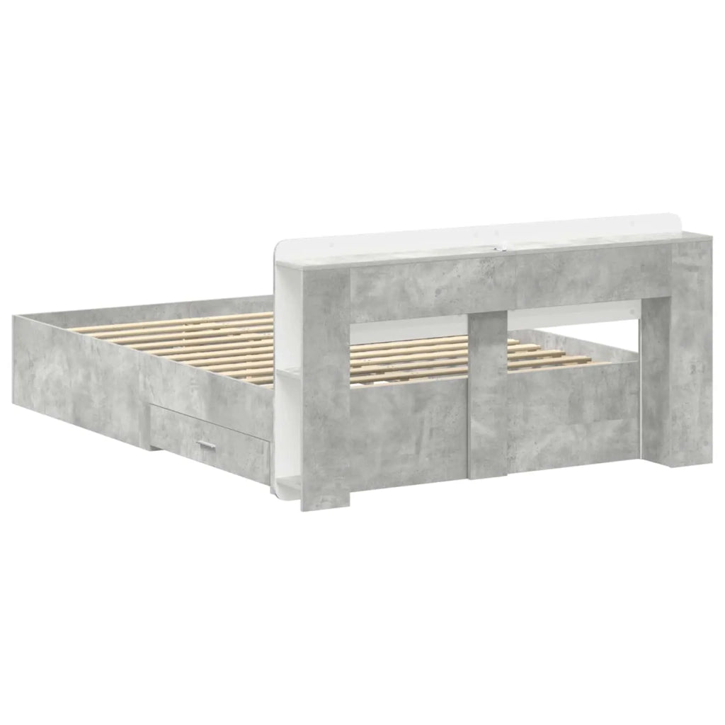 Telaio del letto con storage Grigio Cemento 160 x 200 cm 3433781