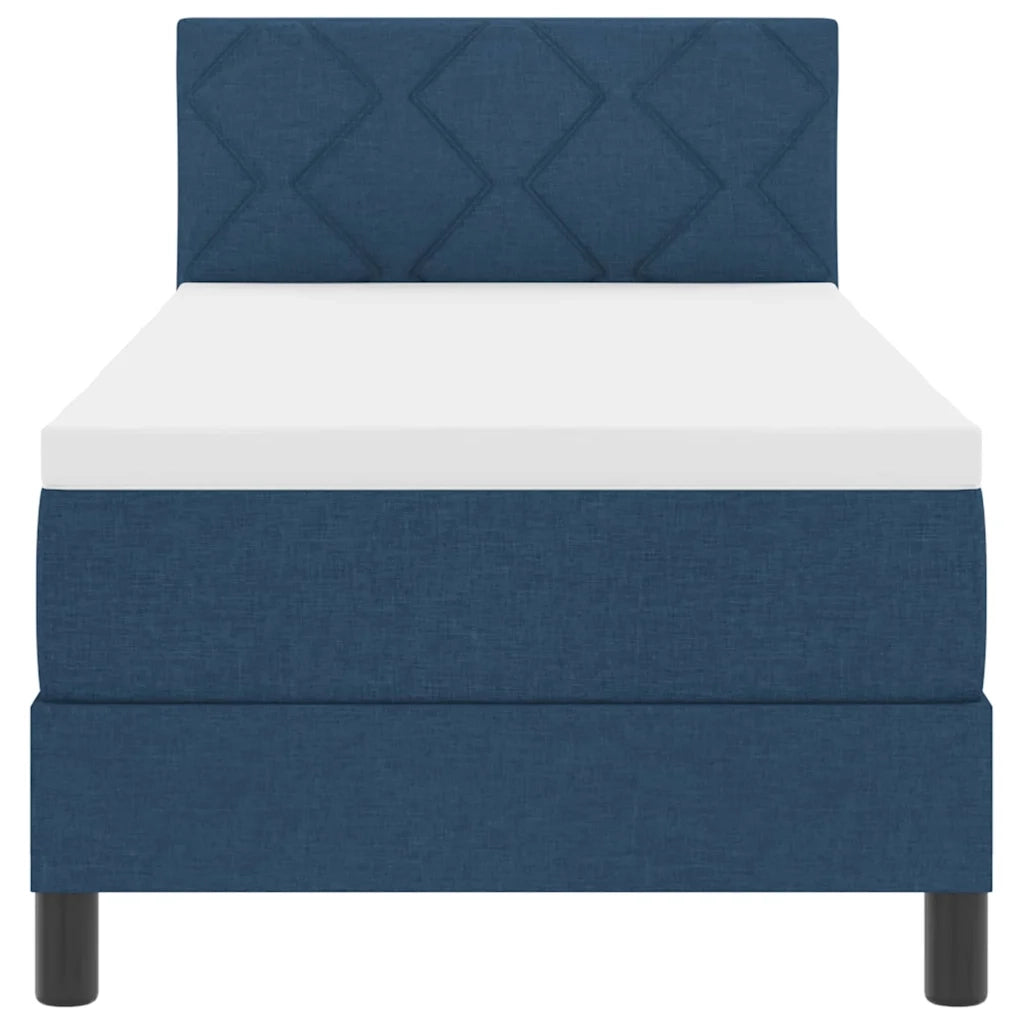 Letto singolo | Letto per adulti | Letto a molle con materasso con led Blu 80 x 200 cm Tessuto