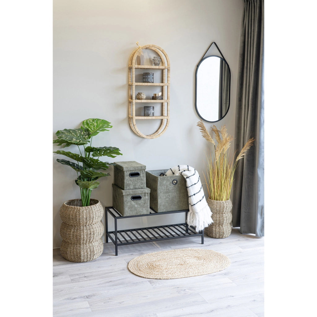 Pianta Artificiale Sorgo, Marrone, Polietilene, 35x30x110 cm