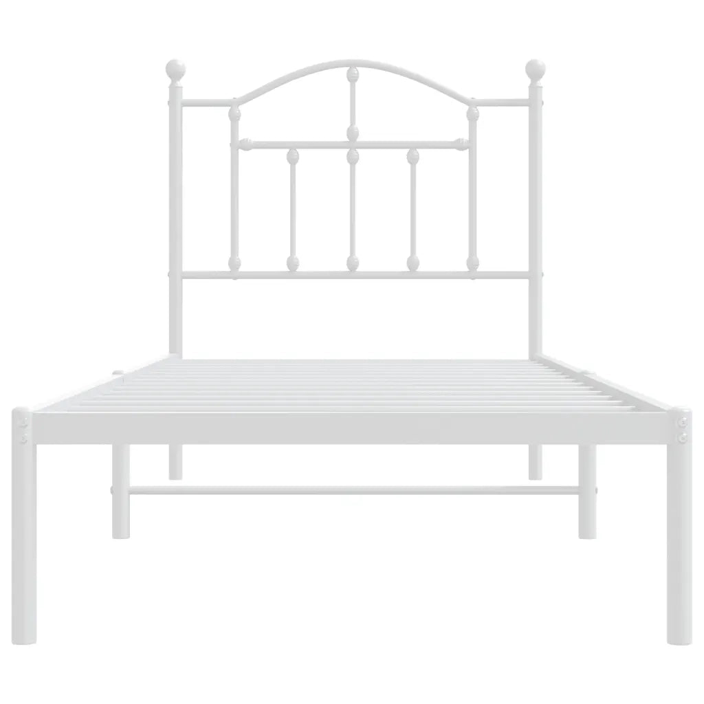 Giroletto con Testiera-Struttura Letto con testiera Metallo Bianco 80x200 cm 773042