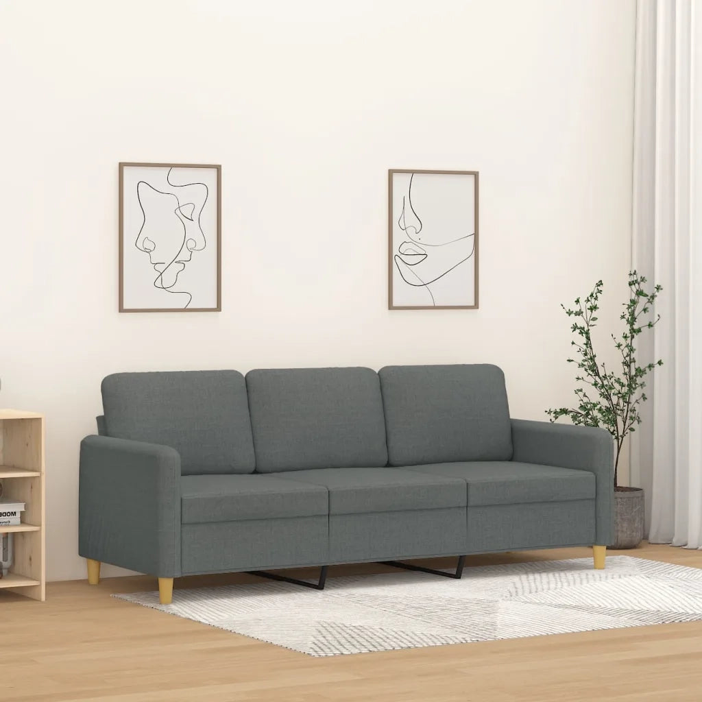 Divano | Divano da soggiorno | Sofa a 3 Posti Grigio Chiaro 180 cm in Tessuto