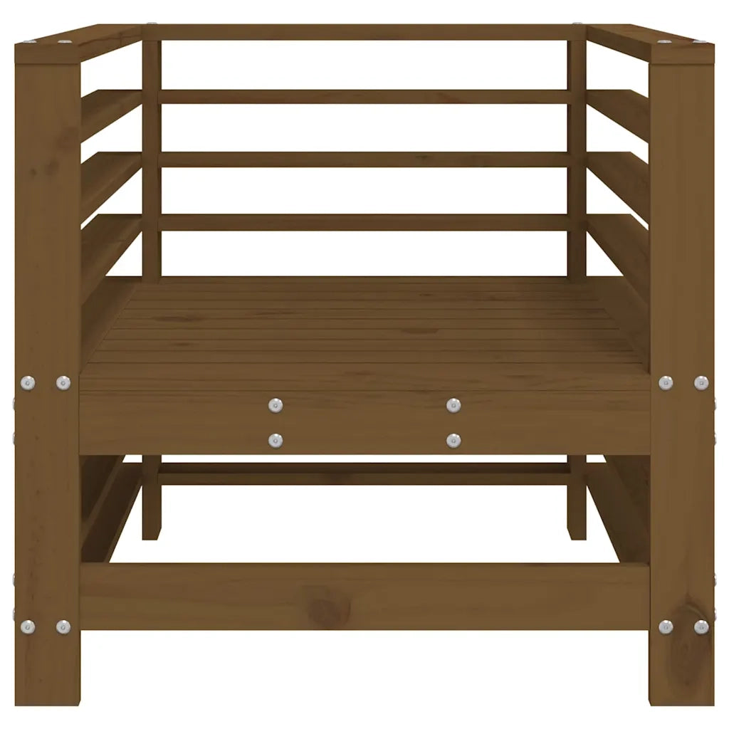 Sedia da patio-Sedie da Giardino 2 pz Marrone Ambra in Legno Massello di Pino 339319