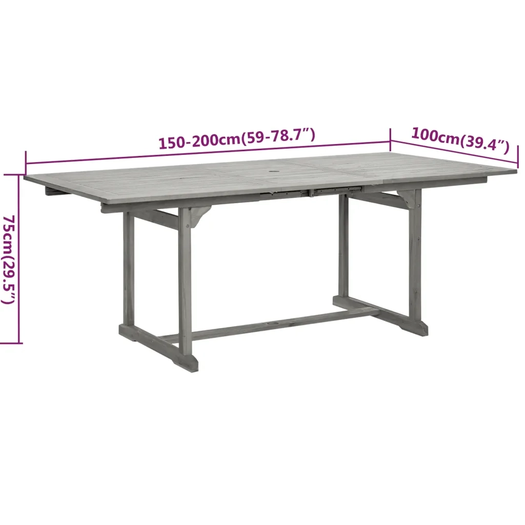 Set da Pranzo per Giardino 7 pz in Legno Massello di Acacia 3079648