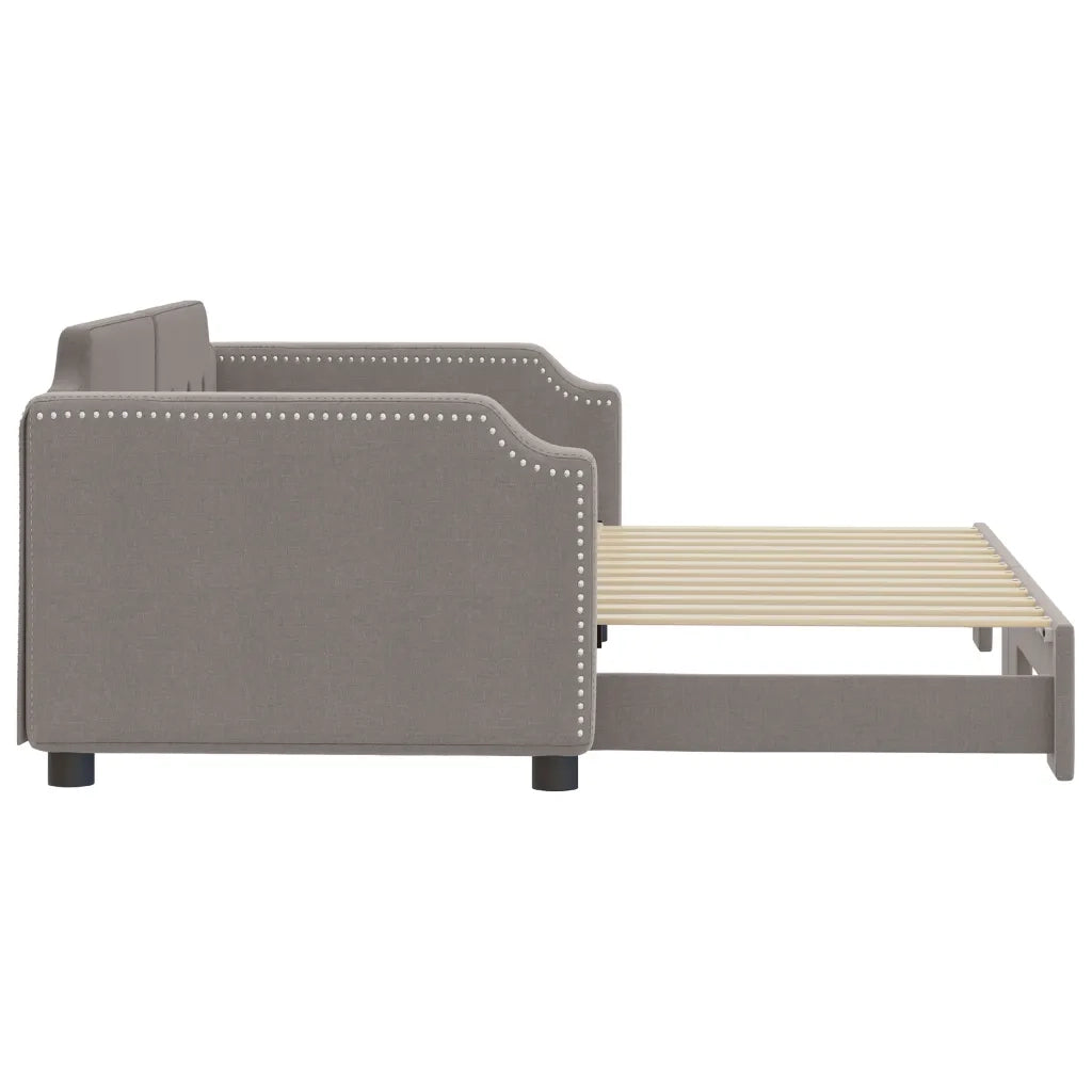 Divano Letto con Letto Estraibile Tortora 90x200 cm in Tessuto 3197637
