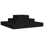 Fioriera | Cassetta per fiori | Vaso Nera 80x80x27 cm in Legno Massello di Pino