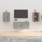 Mobili Porta TV a Parete 2 pz-Set di 2 Credenza per TV sospesa Grigio Sonoma 40x34,5x60 cm