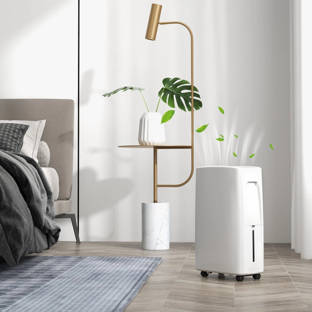 Deumidificatore Elettrico Silenzioso 12L/Giorno 4 Modi 2 Velocit¨¤ ¨C zephmum ¨C 29x18x49 cm Bianco