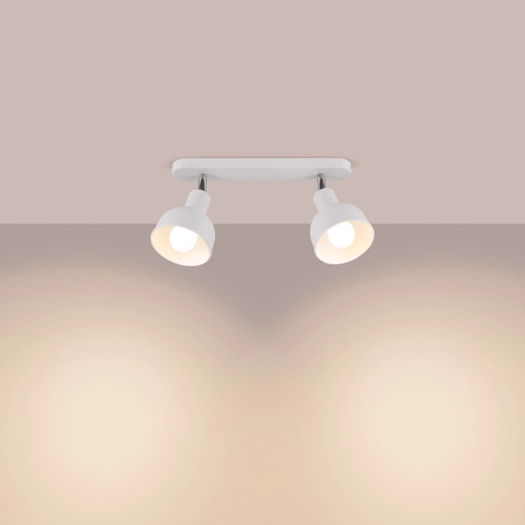 Faretto soffitto minimal doppio bianco 2xE27 Pure Lume