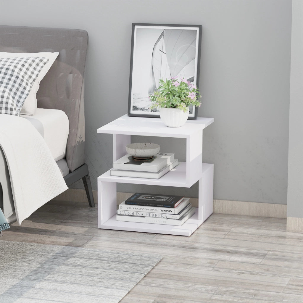 Tavolino da salotto con ripiano ¨C zephmum ¨C bianco 40x40x43