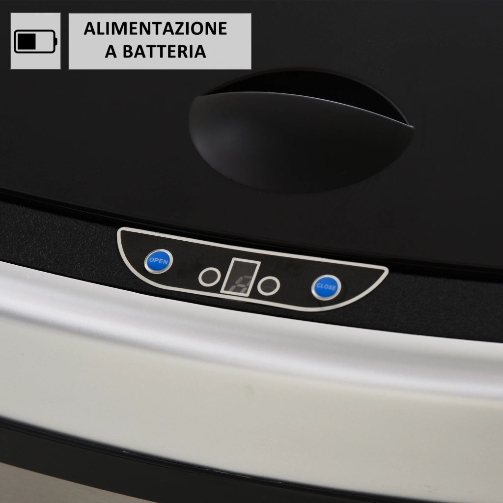 Bidone con Coperchio a Sensore Infrarossi ¨C zephmum ¨C Acciaio ABS 40.9x28.9x68cm