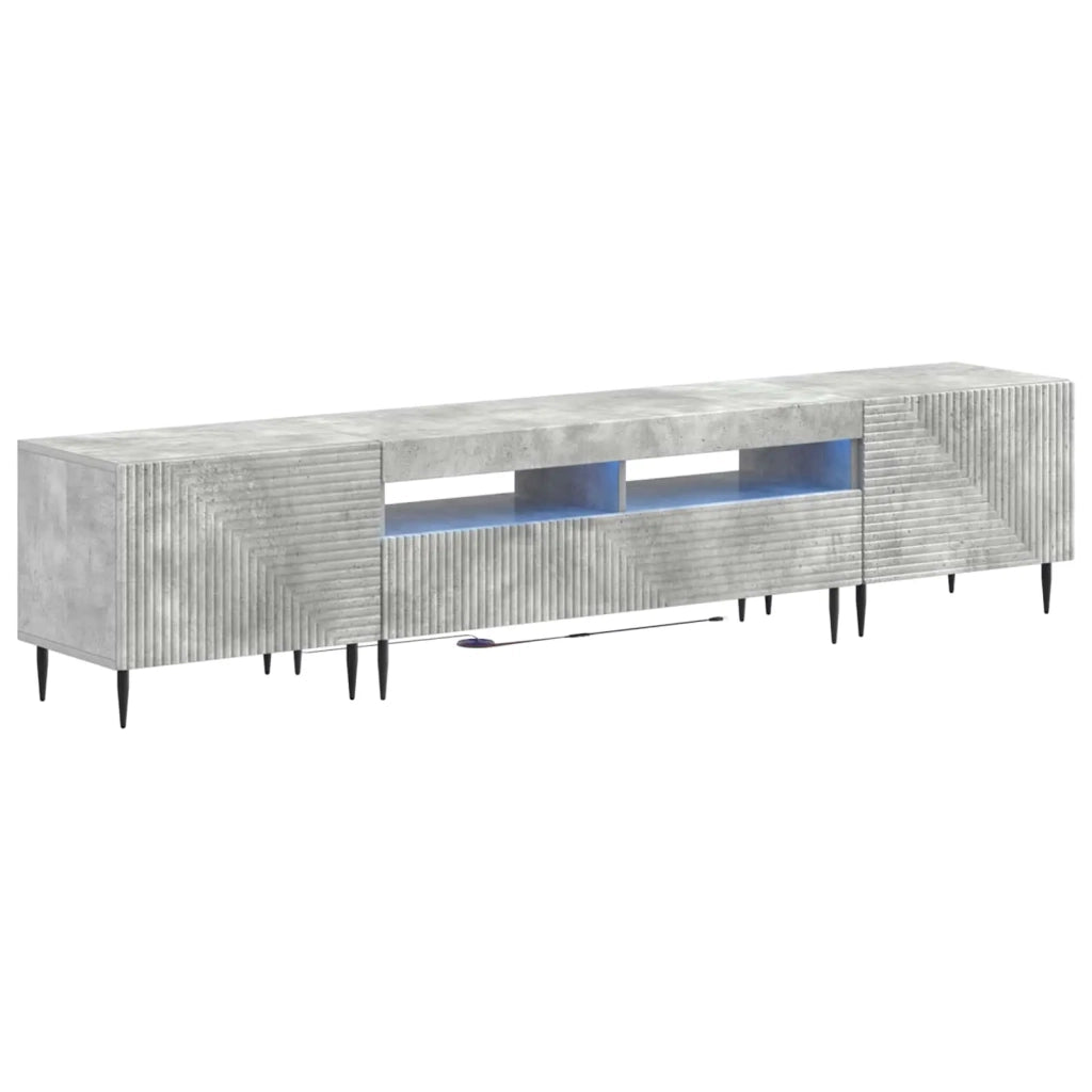 Mobile TV LED a 3 pezzi Grigio Cemento Legno ingegnerizzato 3416679