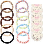 Accessori per capelli - 10 pezzi - Bende elastiche - Scrunchies - Accessori per capelli - Borse di stoccaggio rosa - Elastiche morbide e resistenti