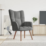 Sedia Relax Grigio Scuro in Velluto 328052