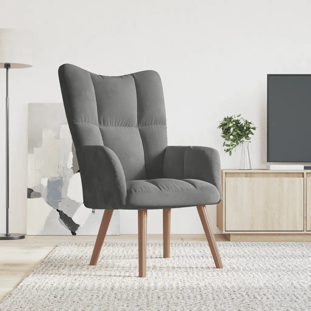 Sedia Relax Grigio Scuro in Velluto 328052