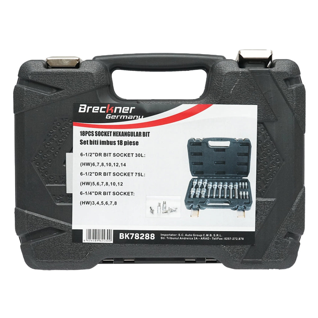 Set di 18 bussole esagonali lunghe e corte Breckner Germany