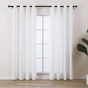 Set di tende in cotone soffice - trasparente - con 2 pezzi - beige sabbia o grigio
