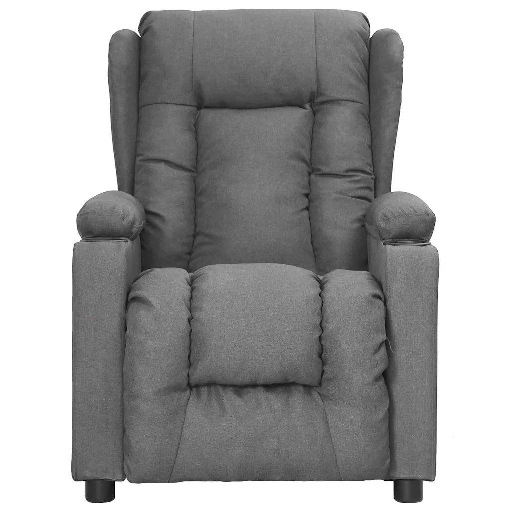 Divano Sedia-Poltrona Reclinabile in Tessuto Grigio Chiaro 145214