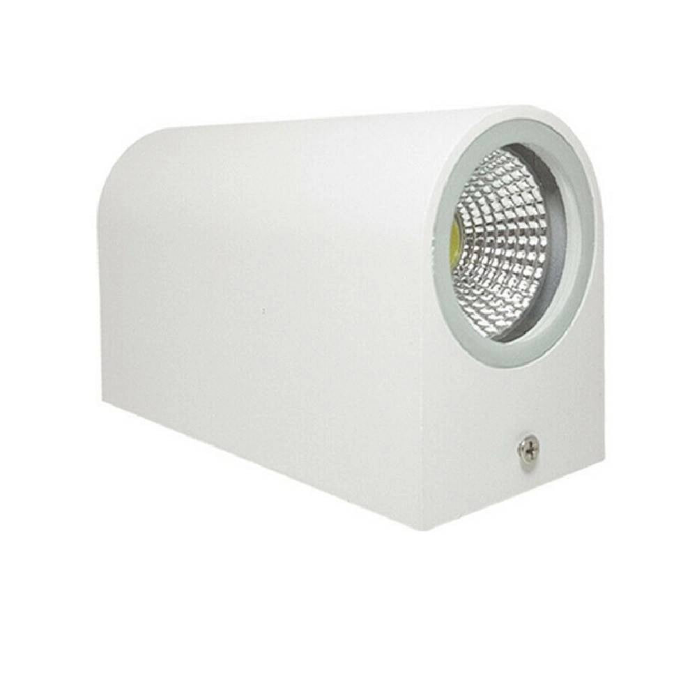 Trade Shop - Applique Doppia Luce Led 10w Nero Bianco Lampada Parete Up Down Faretto Esterno - Bianco-bianco Freddo      -