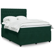 Giroletto a Molle con Materasso Verde Scuro 160x200 cm Velluto 3292391