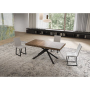 Tavolo allungabile 160/420x90 cm Niket telaio Antracite - Noce