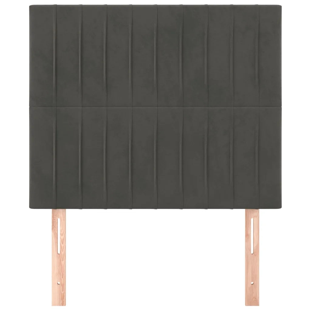 Testiera-Testata Decorativa Grigio Scuro 100x5x118/128 cm Velluto 469995