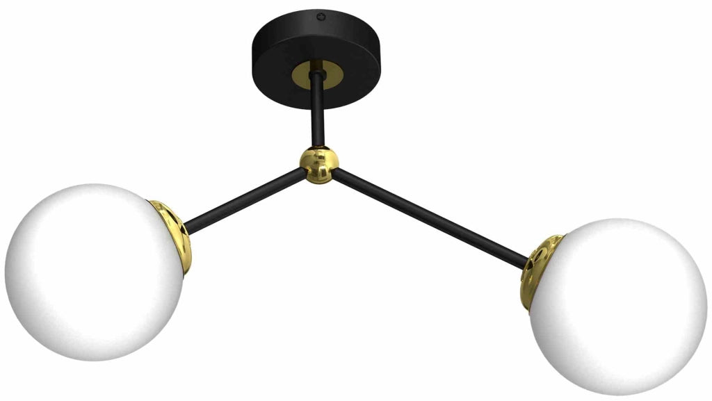 Plafoniera Milagro Joy Gold 2xE14 nero/oro in metallo
