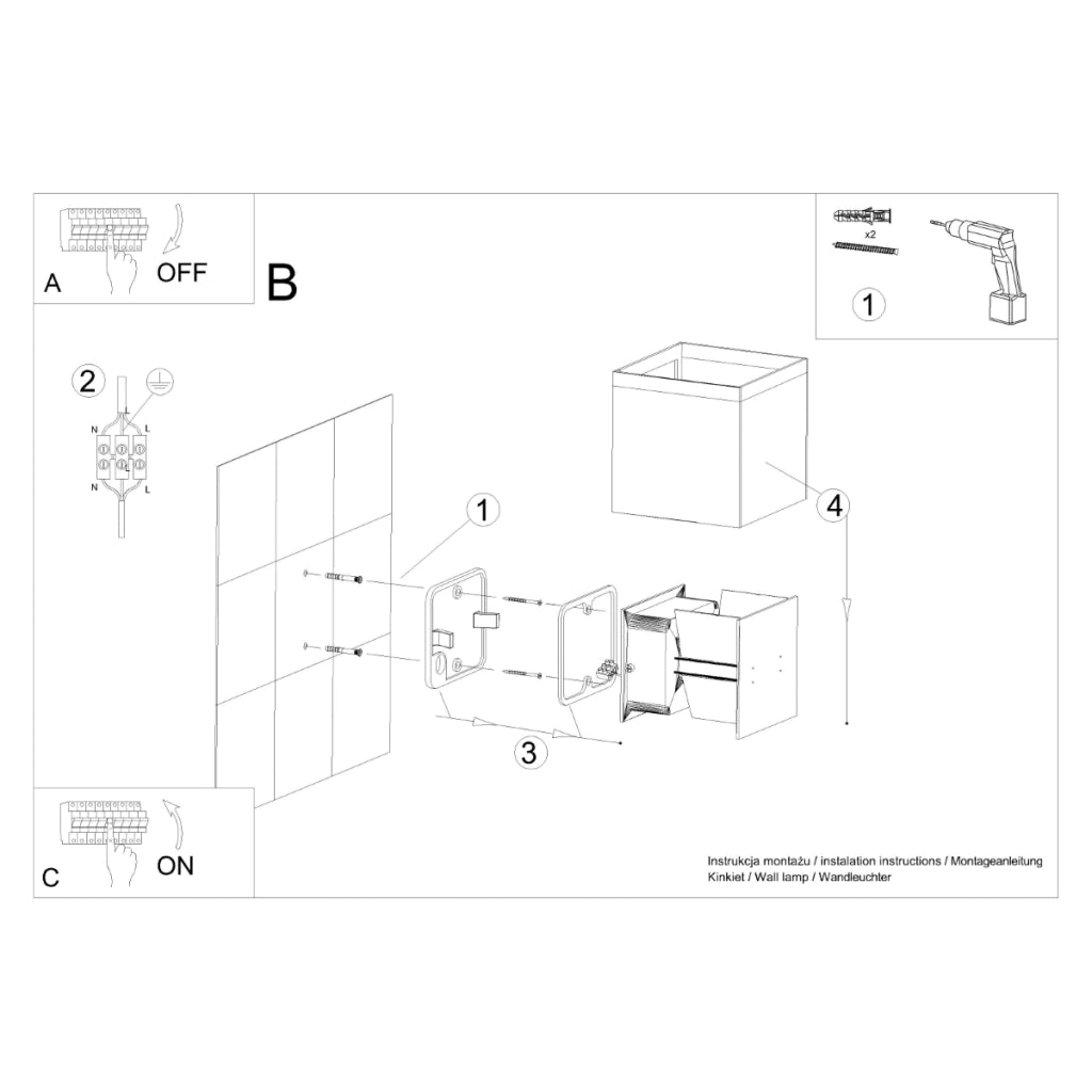 Lampada da parete LUCA LED bianco IP54