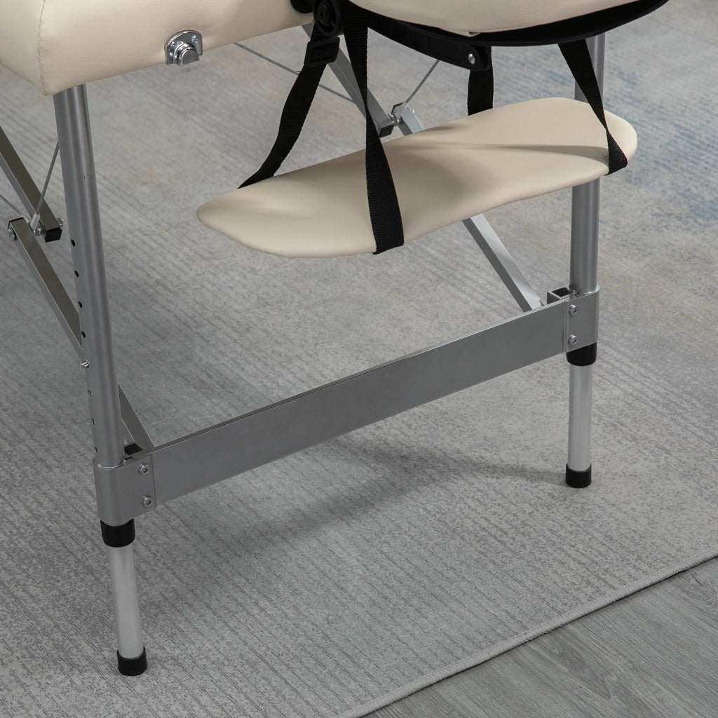 Poltrona Massaggiante Reclinabile Pieghevole ¨C Zephmum ¨C Beige 185x70x58-82 cm