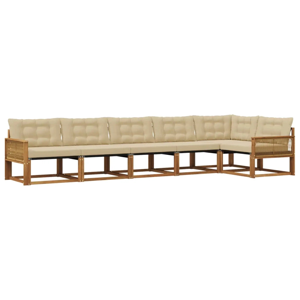 Set di divani da esterno 6 pz Naturale e Beige 3381461