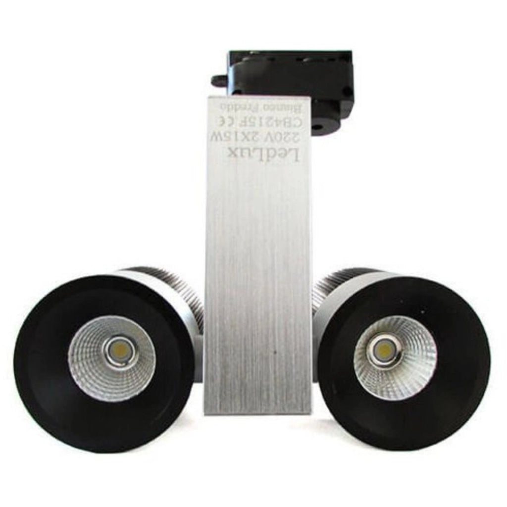 Lampada Faretto Led A Binario Bianco Caldo Doppia Testa Faro 2X15W Cob Regolabile 30W 220V