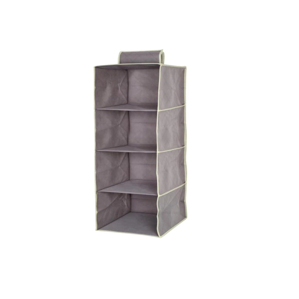 OWIJI Organizer Portaoggetti Appendere Armadio 4 Ripiani 80 x 30 x 30 cm Salvaspazio Divisori Interno Pieghevole Contenitore Vestiti Scarpe