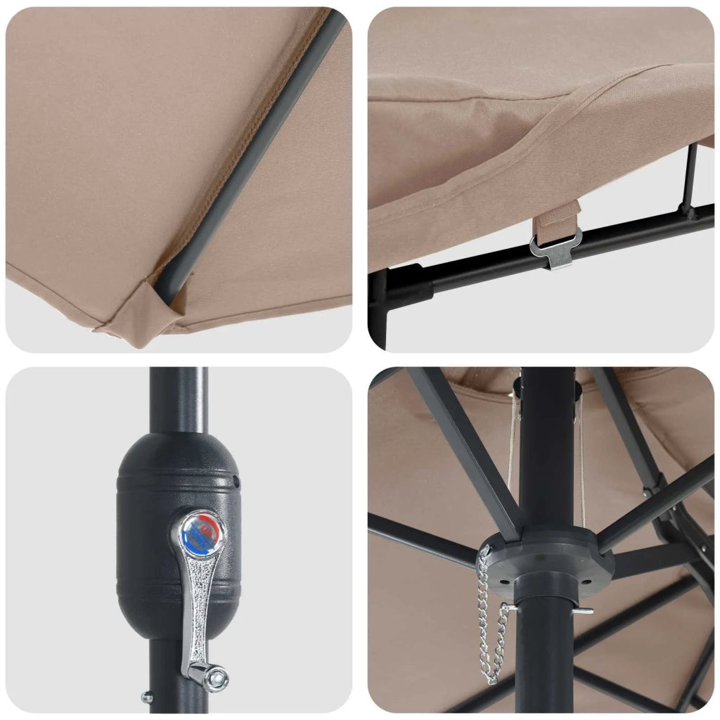 Ombrello da giardino-Ombrellone da spiaggia Talpa 385 x 209 x 244 cm Poliestere