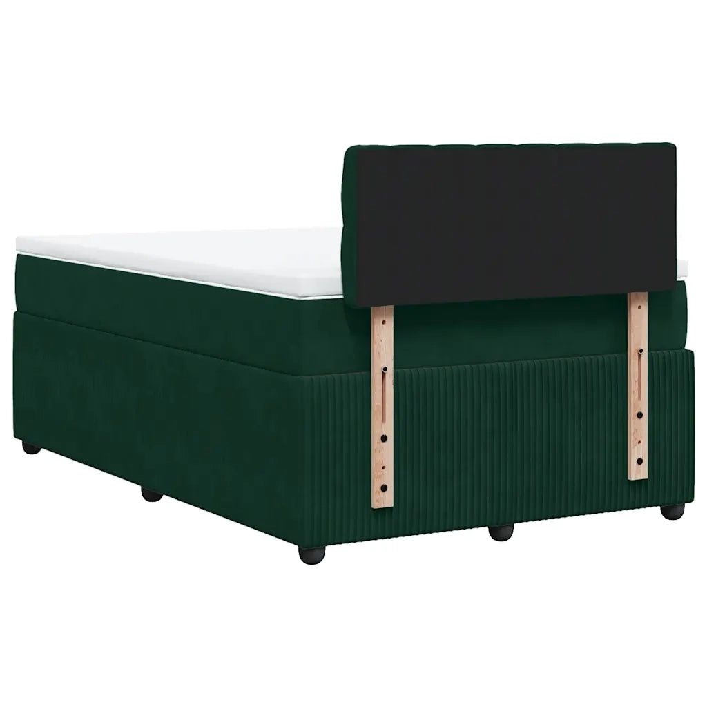 vidaXL Giroletto a Molle con Materasso Verde Scuro 120x190 cm Velluto