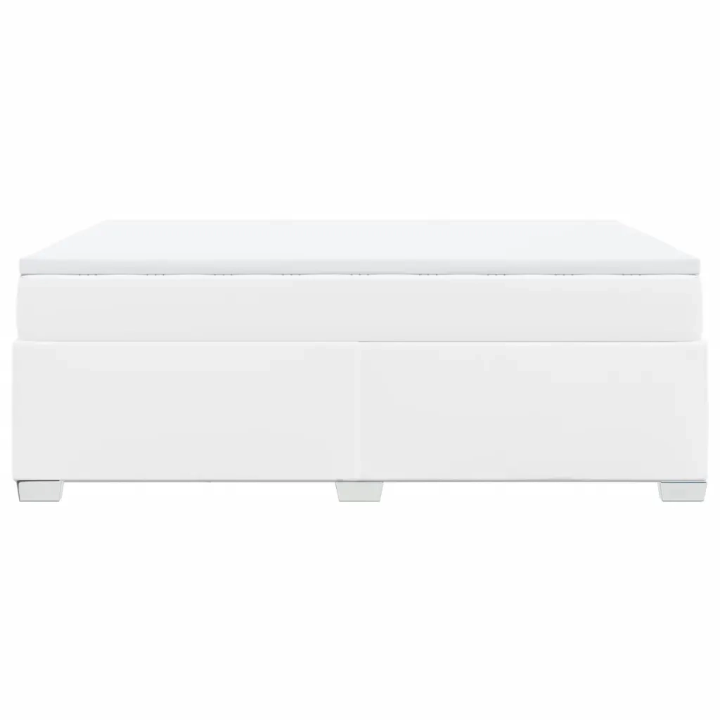 vidaXL Giroletto a Molle con Materasso Bianco 140x190 cm in Similpelle