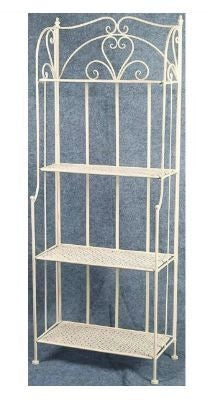 Vigor 9618370 Scaffale in Ferro Battuto 4 Piani 62x31x155 cm colore Bianco