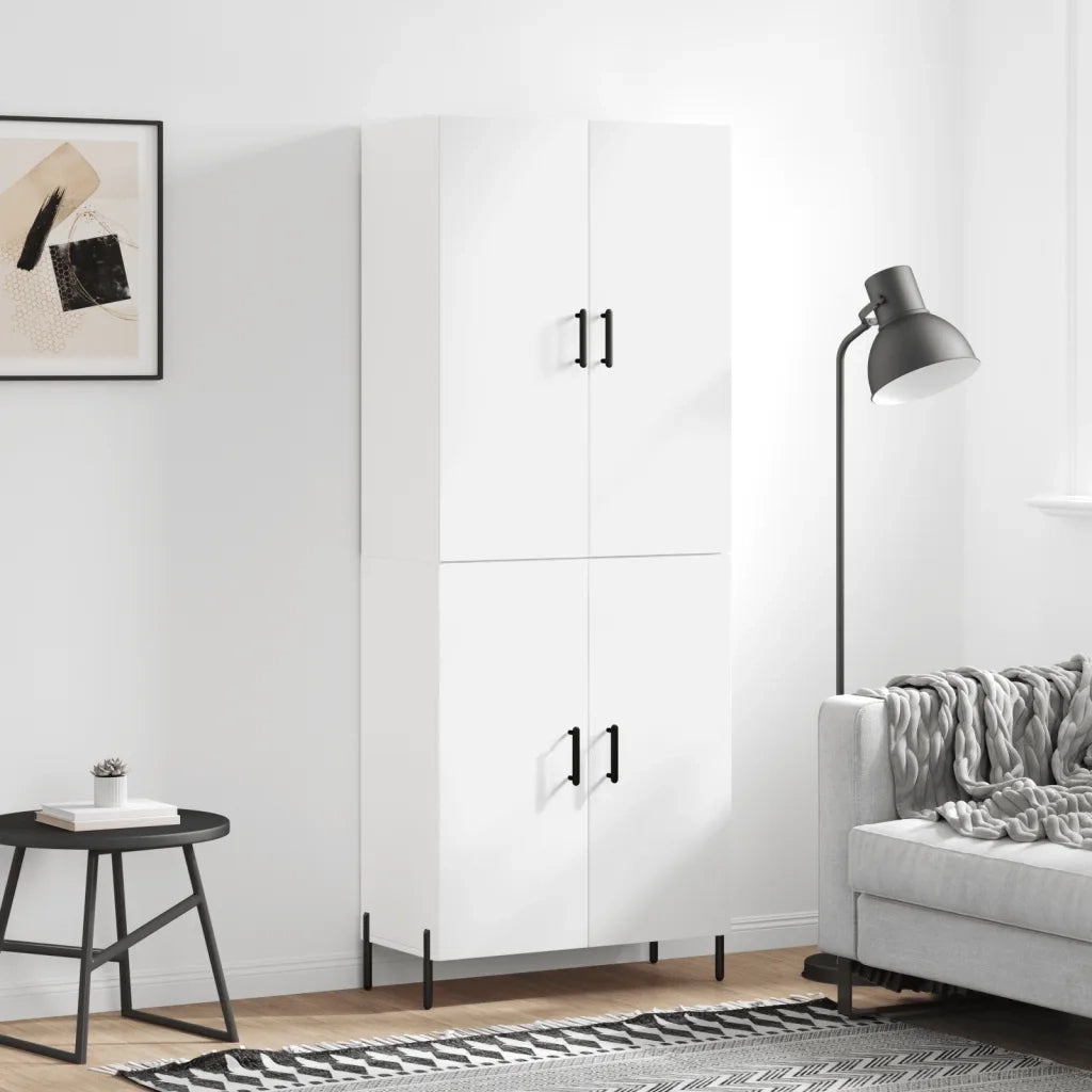 Credenza | Madia | Buffet da pranzo | Armadio da pranzo Bianca 69,5x34x180 cm in Legno Multistrato