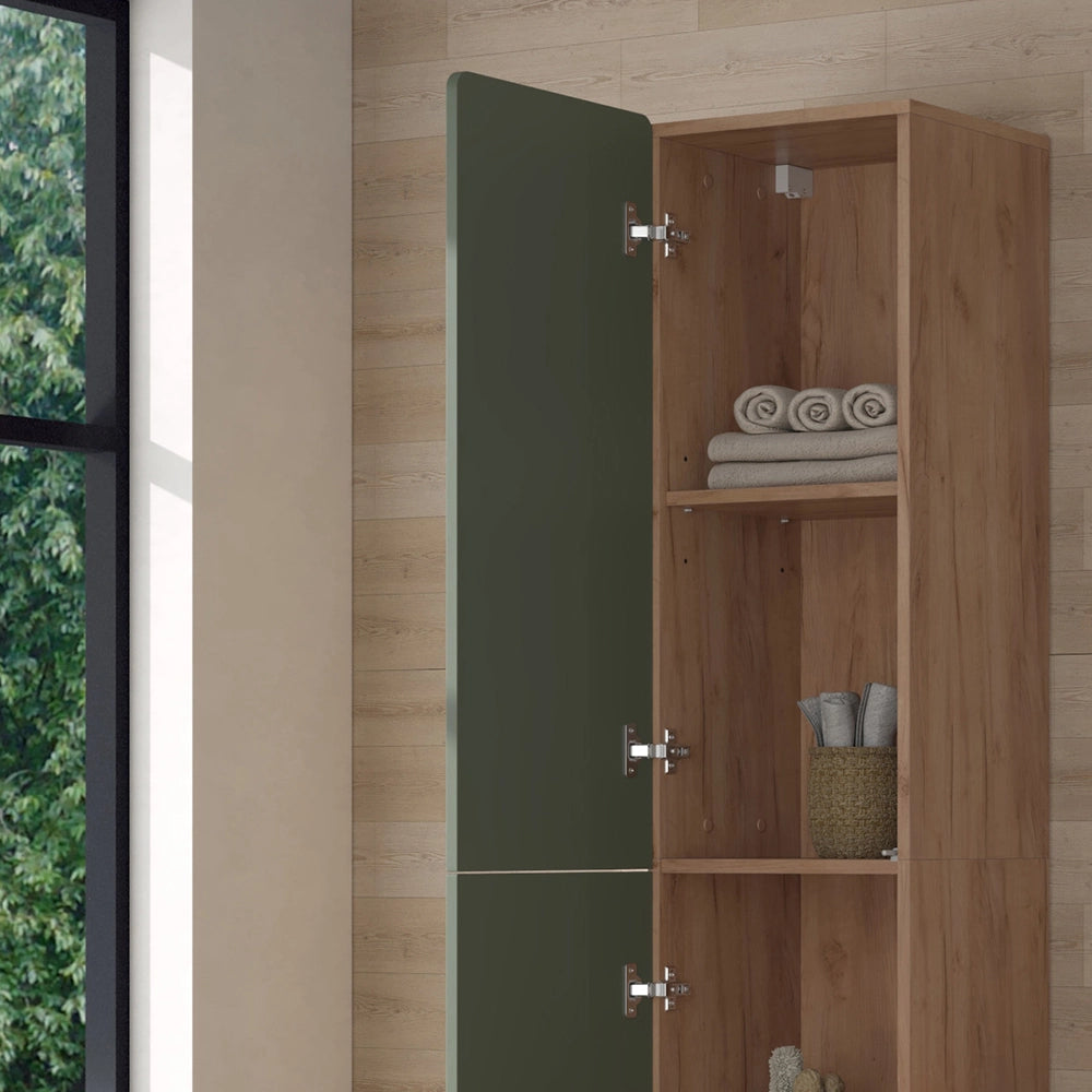 Vicco Mobiletto da bagno Quercia verde/oro 36.6 x 171.6 cm