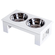 CIOTOLA RIALZATA PER CANI IN ACCIAIO INOSSIDABILE 2 PIATTI 44 X 24 X 15 CM