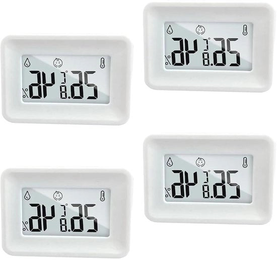 Termometro idrometro 4 in 1 con display LCD per serra e auto - per casa e ufficio - in gradi Celsius (°C) - misurazioni precise.
