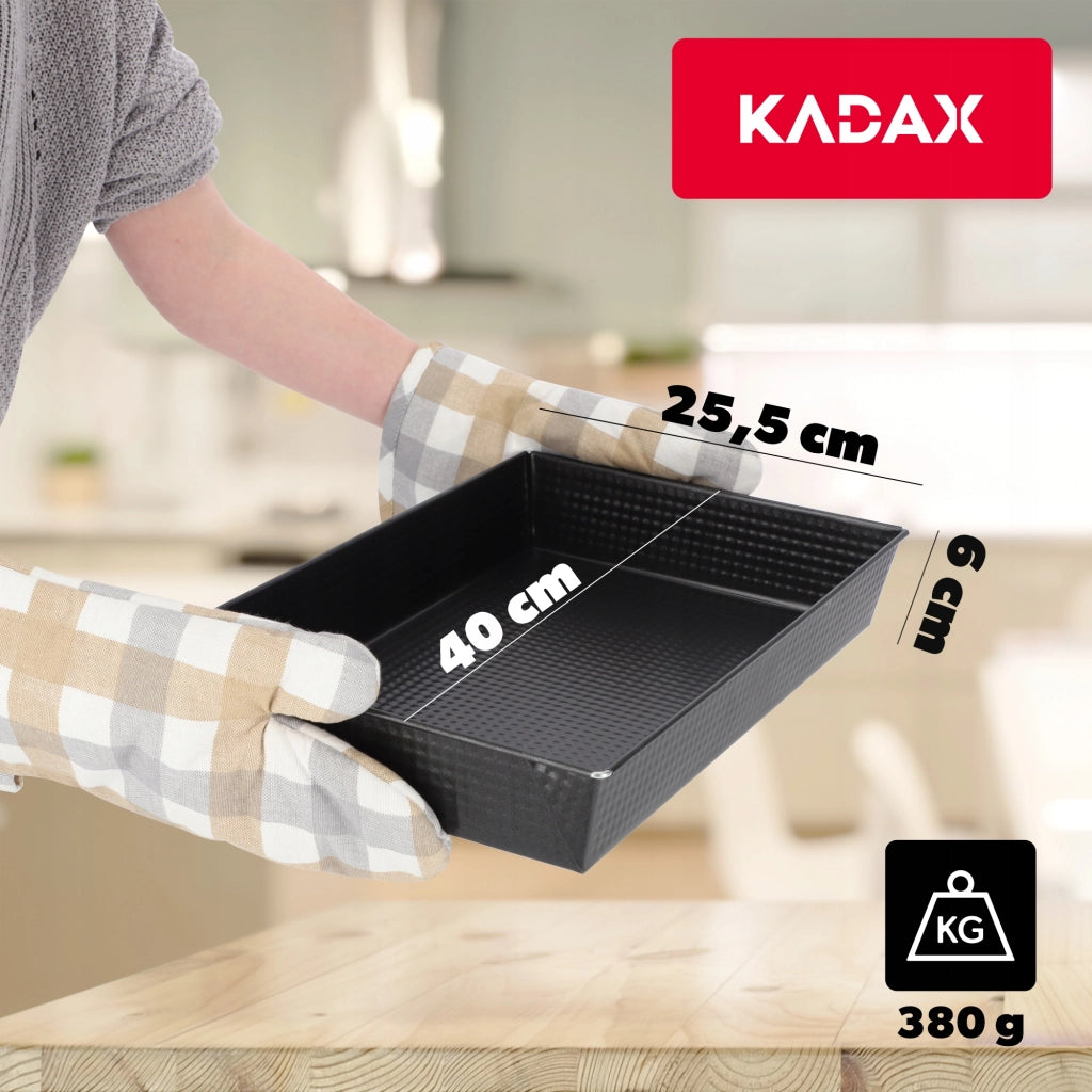 Teglia da forno rettangolare antiaderente KADAX 40x25x6