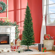Albero di Natale artificiale 180 cm con 390 rami e supporto pieghevole in plastica verde per decorazioni interne