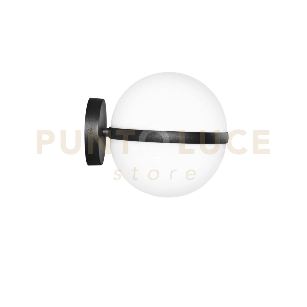 APPLIQUE ORBIT NERA 1 LUCE ATTACCO E27 IP44 23,5X20,5CM BASE IN ALLUMINIO