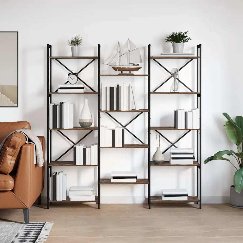 Libreria 156 x 25 x 167 cm Legno ingegnerizzato Rovere Fumo 868343