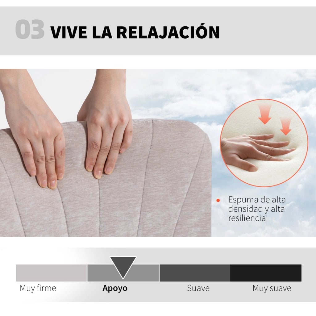 Sedia da Ufficio con Seduta Larga e Schienale Regolabile ¨C Zephmum ¨C Beige 50x50x110