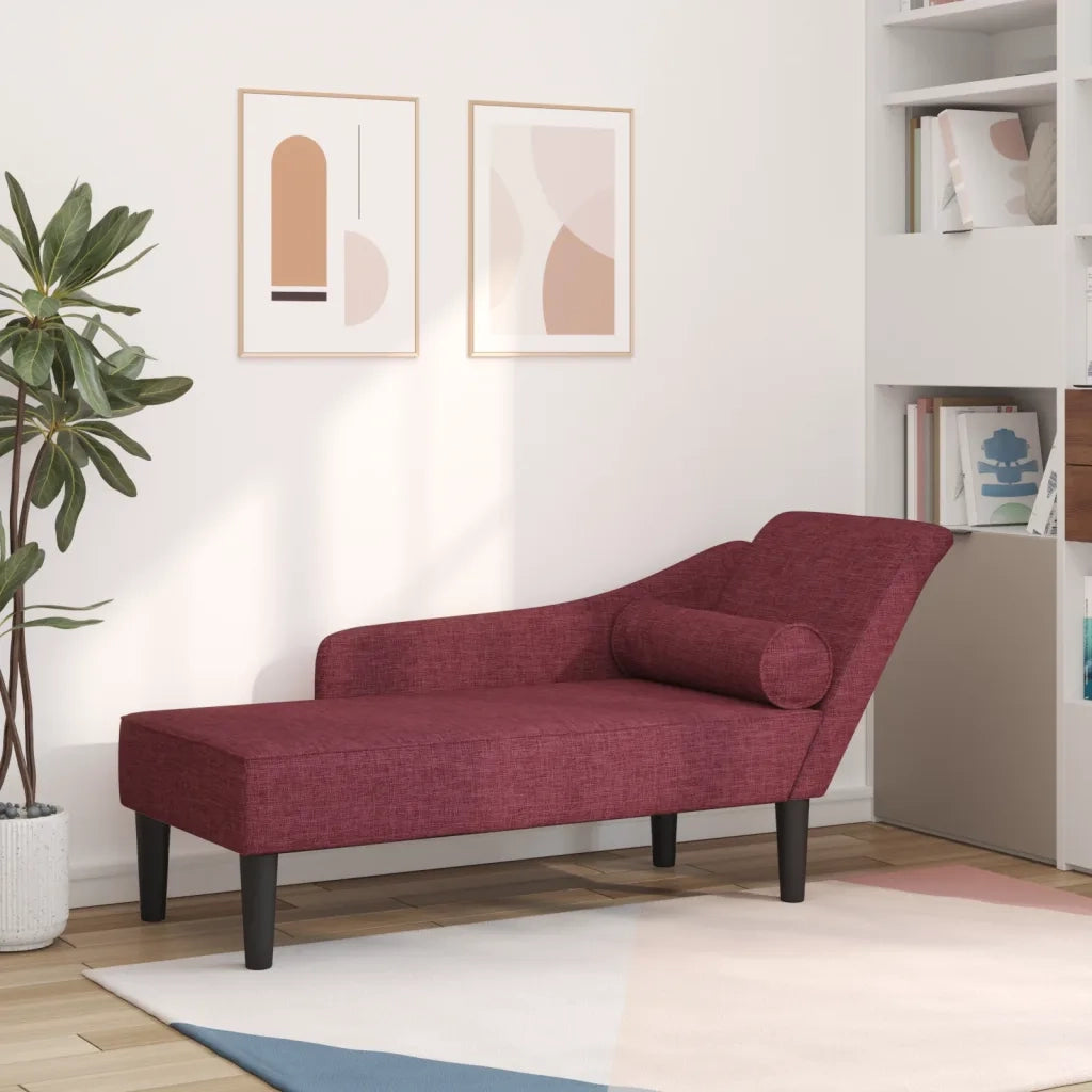 Chaise Lounge | Sedia a Sdraio con Cuscini Rosso Vino in Tessuto CFW8339300